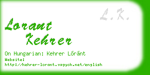 lorant kehrer business card